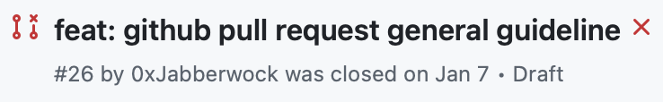 My closed pull request