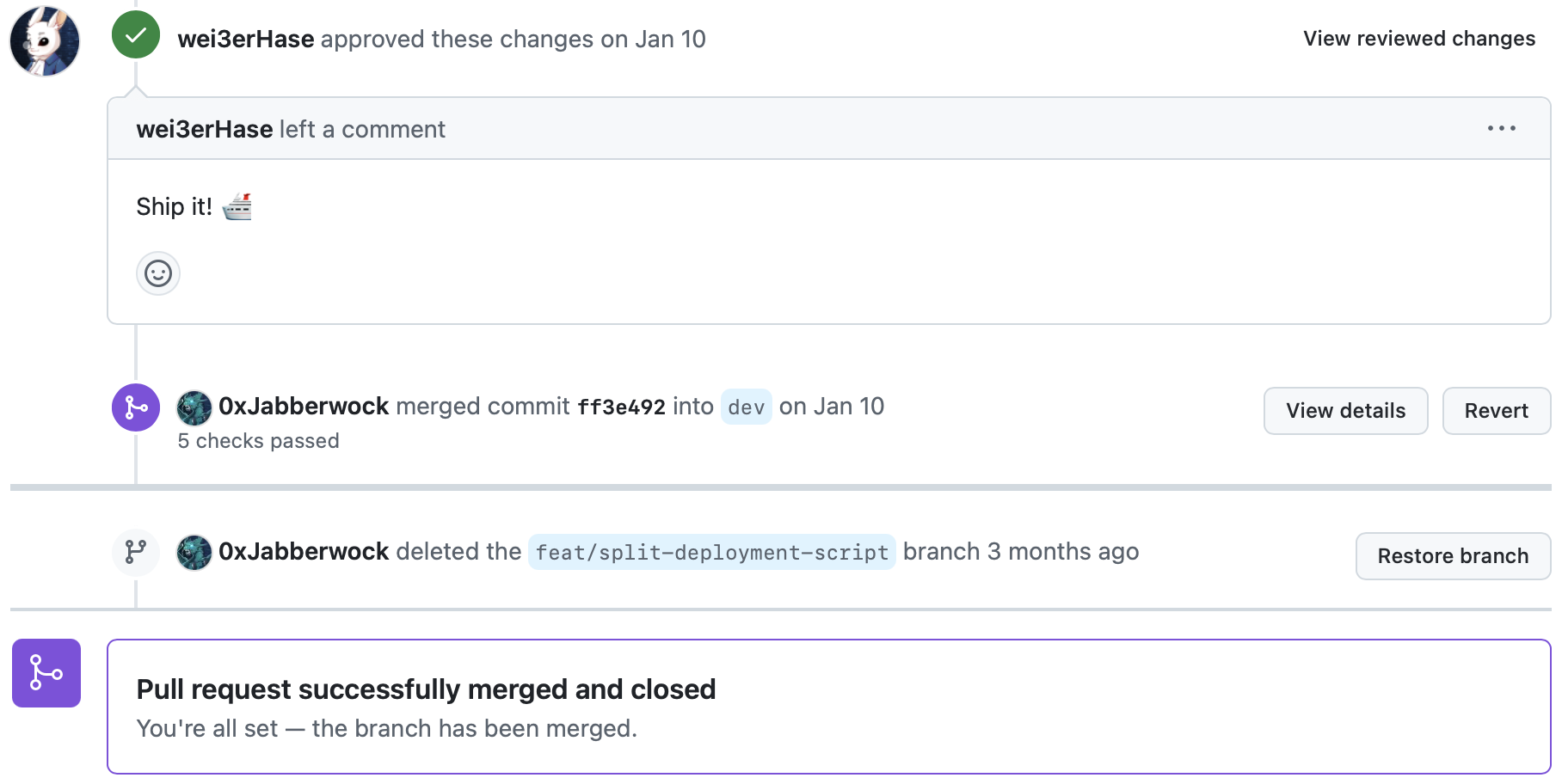 My merged pull request